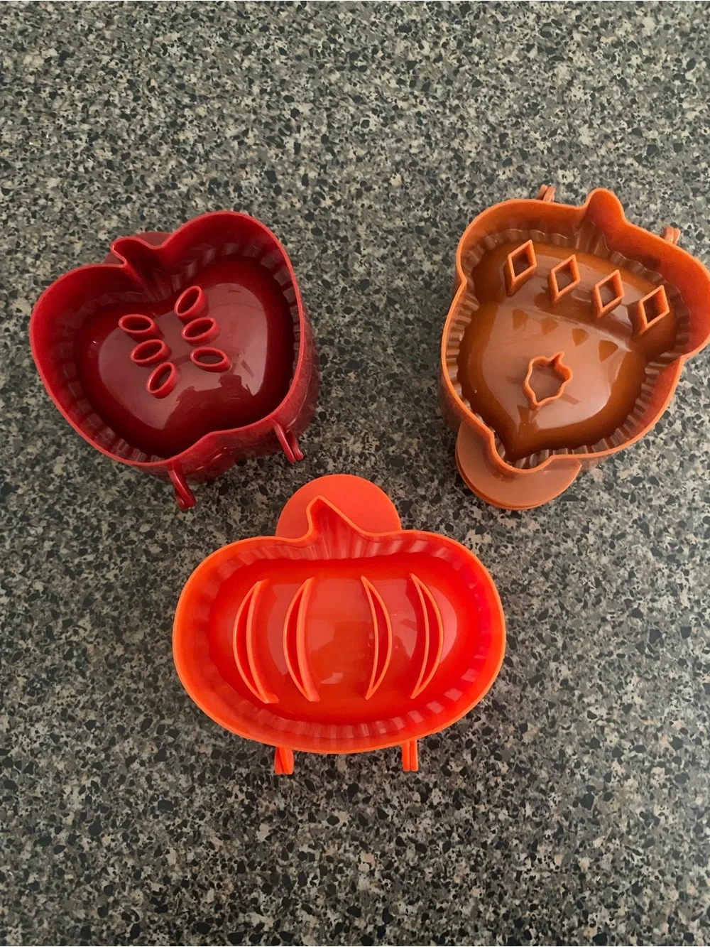 Fall Pumpkin and Apple Food Cutters. Great for making pies - Orange & Red